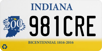 IN license plate 981CRE