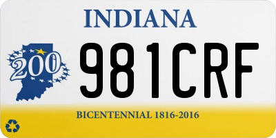 IN license plate 981CRF