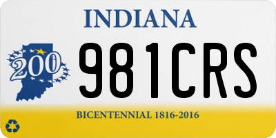 IN license plate 981CRS