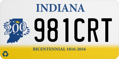 IN license plate 981CRT