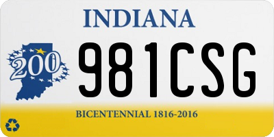 IN license plate 981CSG