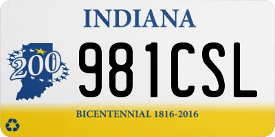 IN license plate 981CSL