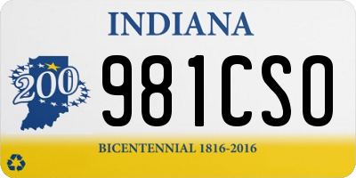 IN license plate 981CSO