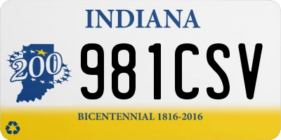 IN license plate 981CSV