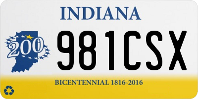 IN license plate 981CSX