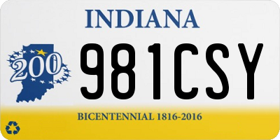 IN license plate 981CSY