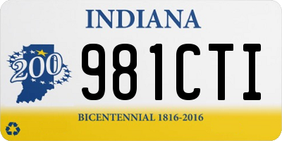 IN license plate 981CTI