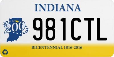 IN license plate 981CTL