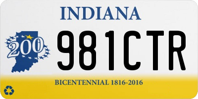 IN license plate 981CTR