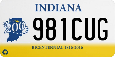 IN license plate 981CUG