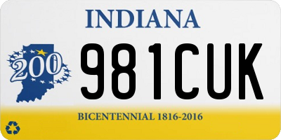 IN license plate 981CUK
