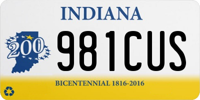 IN license plate 981CUS