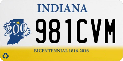 IN license plate 981CVM