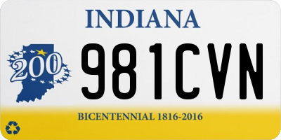 IN license plate 981CVN