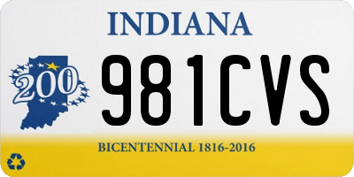 IN license plate 981CVS