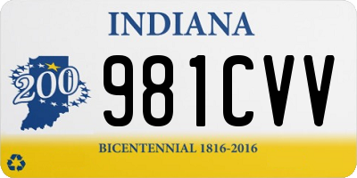 IN license plate 981CVV