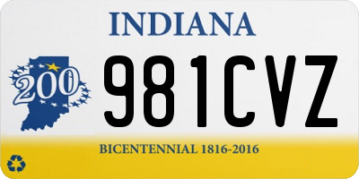 IN license plate 981CVZ