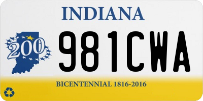 IN license plate 981CWA
