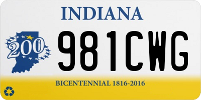 IN license plate 981CWG