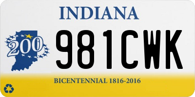 IN license plate 981CWK