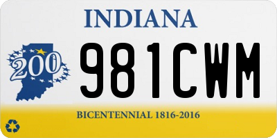 IN license plate 981CWM