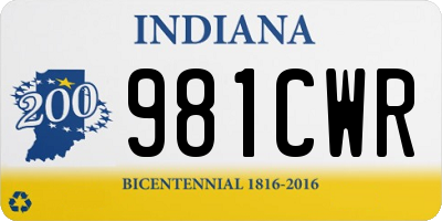 IN license plate 981CWR