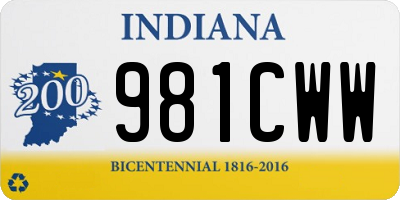 IN license plate 981CWW