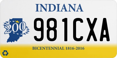 IN license plate 981CXA