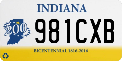 IN license plate 981CXB