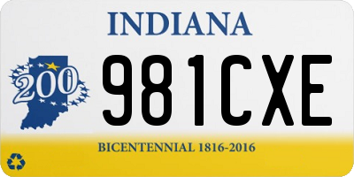 IN license plate 981CXE