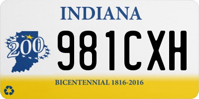 IN license plate 981CXH