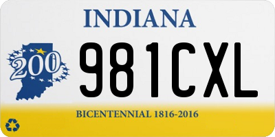 IN license plate 981CXL