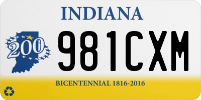 IN license plate 981CXM
