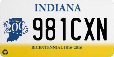 IN license plate 981CXN