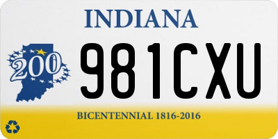 IN license plate 981CXU