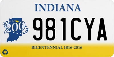 IN license plate 981CYA