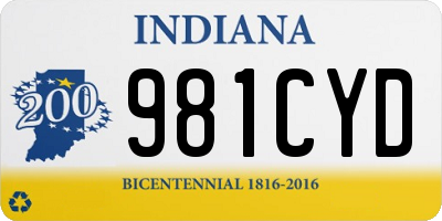 IN license plate 981CYD