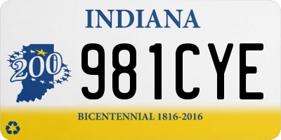 IN license plate 981CYE