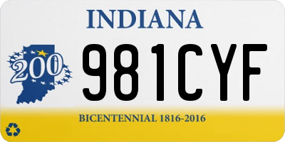 IN license plate 981CYF