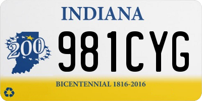 IN license plate 981CYG