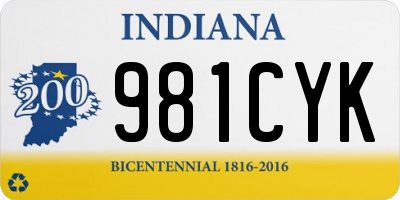 IN license plate 981CYK