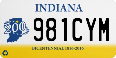 IN license plate 981CYM