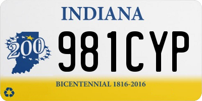 IN license plate 981CYP