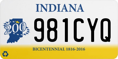IN license plate 981CYQ