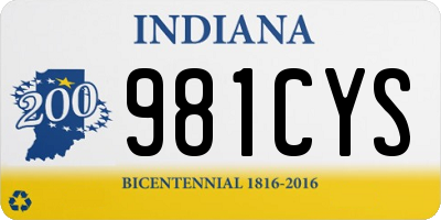 IN license plate 981CYS