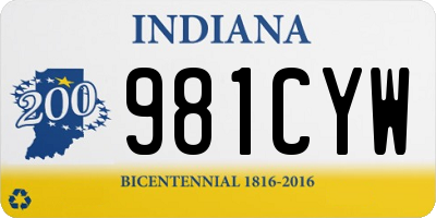 IN license plate 981CYW