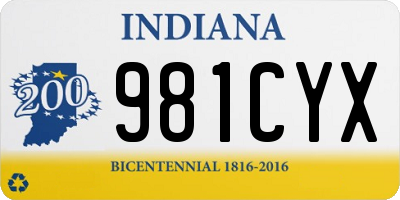 IN license plate 981CYX