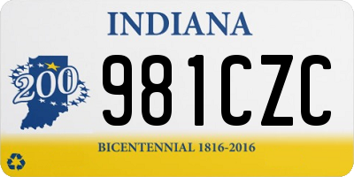 IN license plate 981CZC