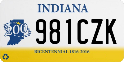 IN license plate 981CZK