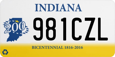 IN license plate 981CZL